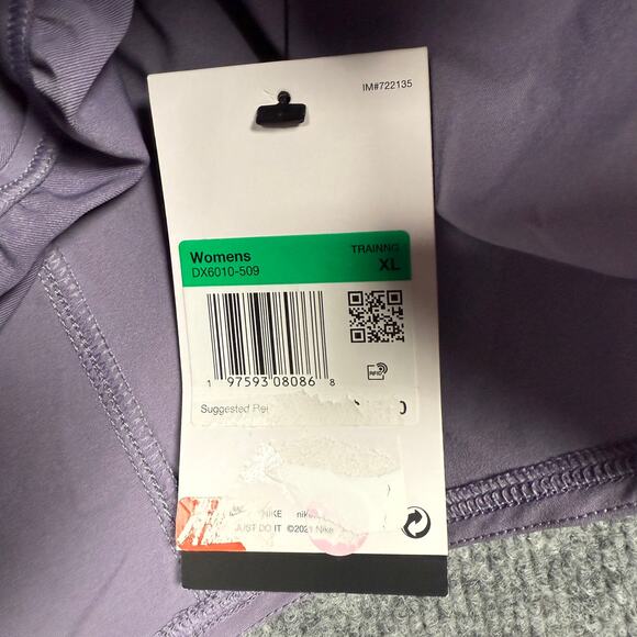 New Nike Womens Size XL Dri-Fit Brief Lined Training Shorts Pink Elastic Waist - Picture 9 of 10